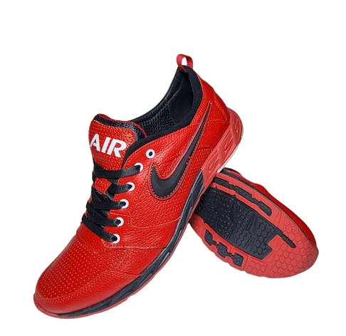 Шкіряні кросівки Nike літні чоловічі спортивні кросівки перфораці червоні 39-46 44, фото 1