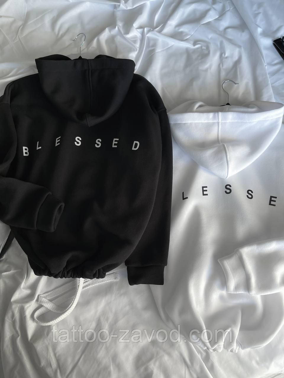 Худі жіноче оверсайз із капюшоном тринитка на флісі з написом на спині 42-48, фото 1