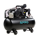 Компресор трьохциліндровий пасовий OFBD-200X 8Бар 7.5кВт 1050л/хв 200л 380В (2 крана) + Олива 1л APRO, фото 4