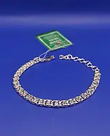 Серебряный браслет с камнями цирконий  арабский Бисмарк серебро 925 пробы. Размер 16-18 см Shiny 2228