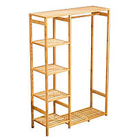 Вішалка-стійка для одягу підлогова бамбукова