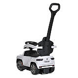 Каталка-толокар з батьківською ручкою та пультом керування 6054BLR, білий, фото 3
