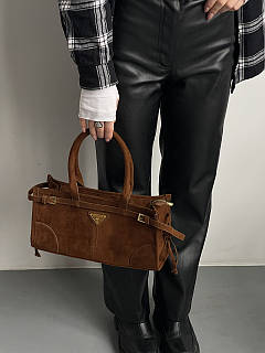Сумка жіноча Prada Medium Suede Tote Bag Карамель
