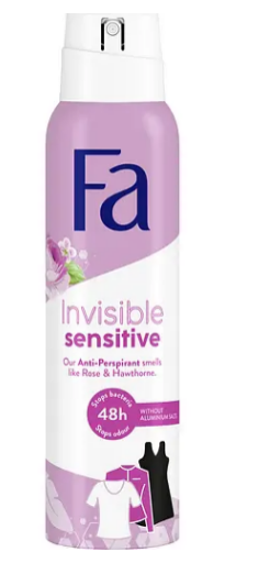 Антиперспірант-спрей Fa Invisible Sensitive з ароматом троянди і глоду 150 мл
