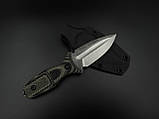 Ніж ручної роботи «Grave #4» (Грейв #4) з піхвами з кайдексу N690/61 HRC., фото 4