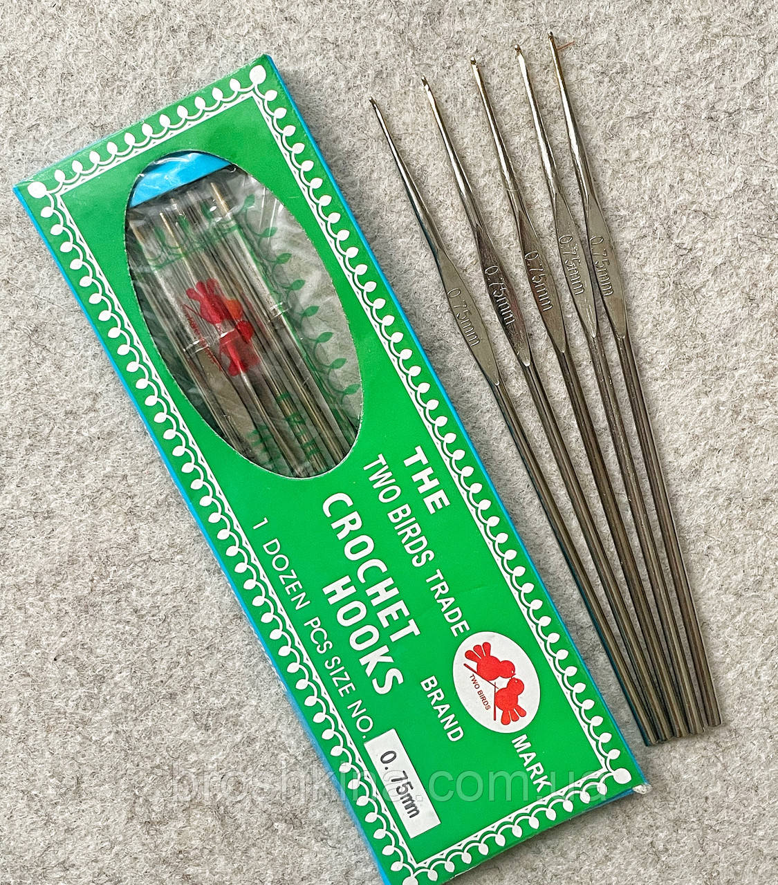 Гачок для в'язання металевий 0.75 мм 1 шт/уп, фото 1