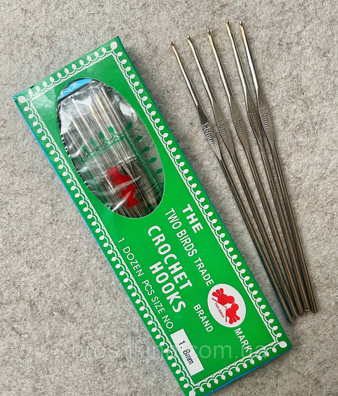 Гачок для в'язання металевий 1.8 мм 1 шт/уп, фото 1