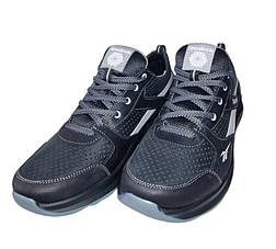 Шкіряні кросівки Reebok літні чоловічі спортивні кросівки перфорация Чорно-сірі розміри 39-46, фото 4