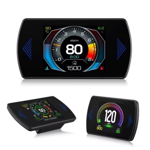 Проєкційний дисплей Бортовий комп'ютер P12S Hud OBD2, Спідометр, OBD2 діагностика, Напруга об/хв