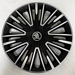 Ковпаки Skoda R15 (Комплект 4 шт.) 4 RACING Geres silver black