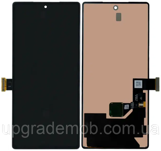 Дисплей модуль тачскрин Google Pixel 6 чорний Amoled оригінал переклеєне скло зі шлейфом сканера відбитка пальця, фото 1