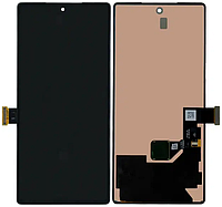Дисплей модуль тачскрин Google Pixel 6 чорний Amoled оригінал переклеєне скло зі шлейфом сканера відбитка