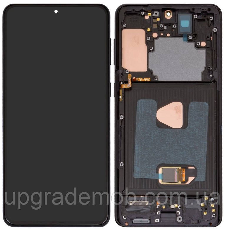 Дисплей модуль тачскрин Samsung G996 Galaxy S21 5G чорний OLED з рамкою чорного кольору Phantom Black