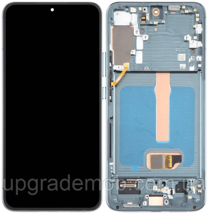 Дисплей модуль тачскрин Samsung S906 Galaxy S22+ 5G чорний OLED з рамкою зеленого кольору