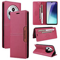 Чохол книжка на магніті G01 для Xiaomi Redmi 14C рожевий гаманець
