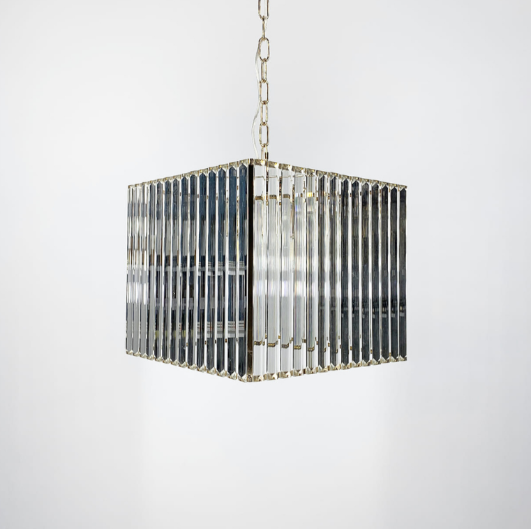 Кришталева люстра квадратної форми у золотому корпусі SA 39 B, фото 1