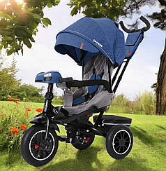 Детский трехколесный велосипед Tilly Cayman T-381/7, сиденье 360 °, надувные колеса