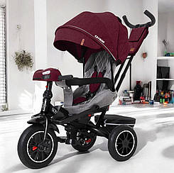 Детский трехколесный велосипед Tilly Cayman T-381/7, сиденье 360 °, надувные колеса