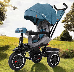 Детский трехколесный велосипед Tilly Cayman T-381/7, сиденье 360 °, надувные колеса