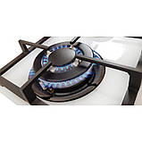 Біла скляна газова варильна поверхня. Набір з двома турбо пальників вог. Luxor Німеччина, фото 4