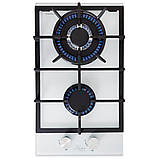 Біла скляна газова варильна поверхня. Набір з двома турбо пальників вог. Luxor Німеччина, фото 7