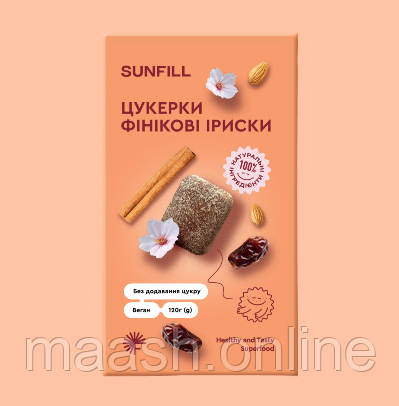 Фінікові іриски Sunfill, 150г, фото 1