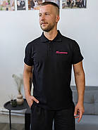 Футболка поло чоловіча Чорна M, фото 9