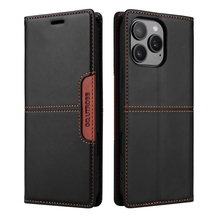 Чохол книжка на магніті G01 для iPhone 15 Pro чорний гаманець, фото 1