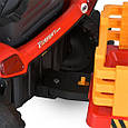 Дитячий електромобіль Трактор John Deere (червоний колір) з причепом і пультом керування, фото 8