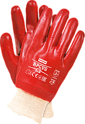 Захисні рукавиці виготовлені з ПВХ і закінчуються гумкою RPCVS C