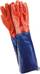 Захисні рукавиці виготовлені з ПВХ і закінчуються рукавом RPCV60-FISH CN