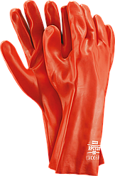Захисні рукавиці виготовлені з ПВХ і закінчуються манжетою RPCV35 C