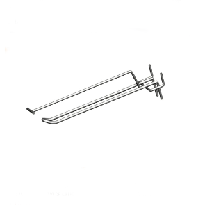 Гачок 25 см Ø 5 мм на Перфорацію Подвійний з Цінникоутримувачем на перфорований стелаж