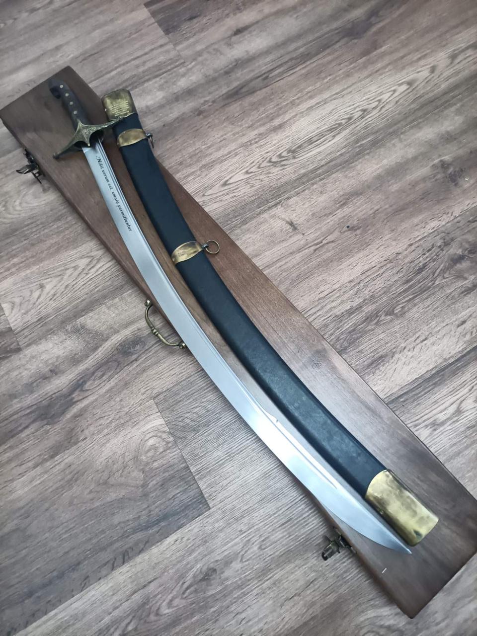 Козацька шабля ручної роботи «Гетьман #1» (карабеля) із кованої сталі 65Г/54-55 HRC., фото 1