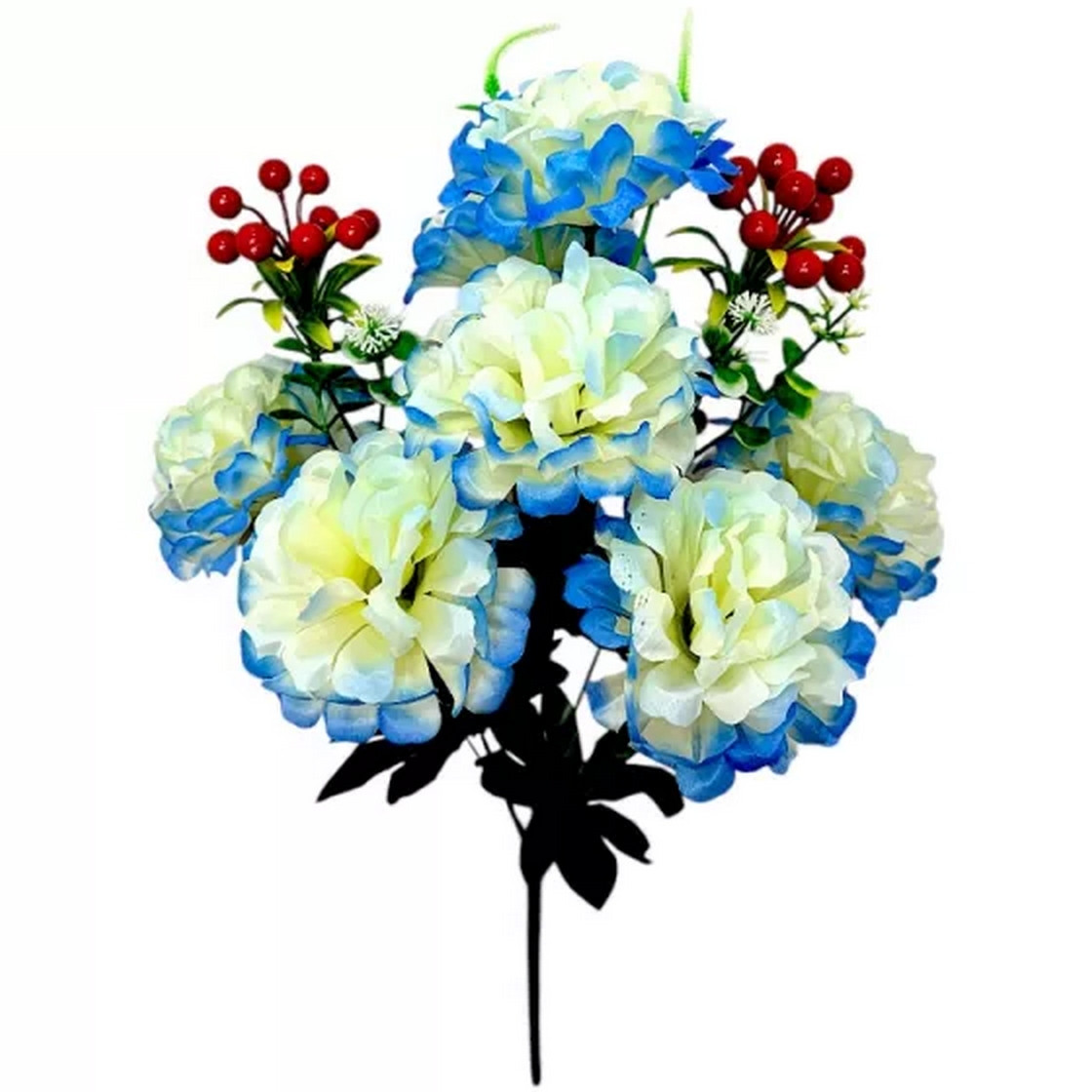 Штучні квіти букет хризантеми з каліною, 56 см (12 шт. в уп), фото 1