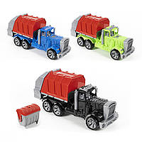 Велика машинка сміттєвоз з сміттєвим баком дитяча іграшка каталка вантажівка з кузовом для активних ігор 3 кольори
