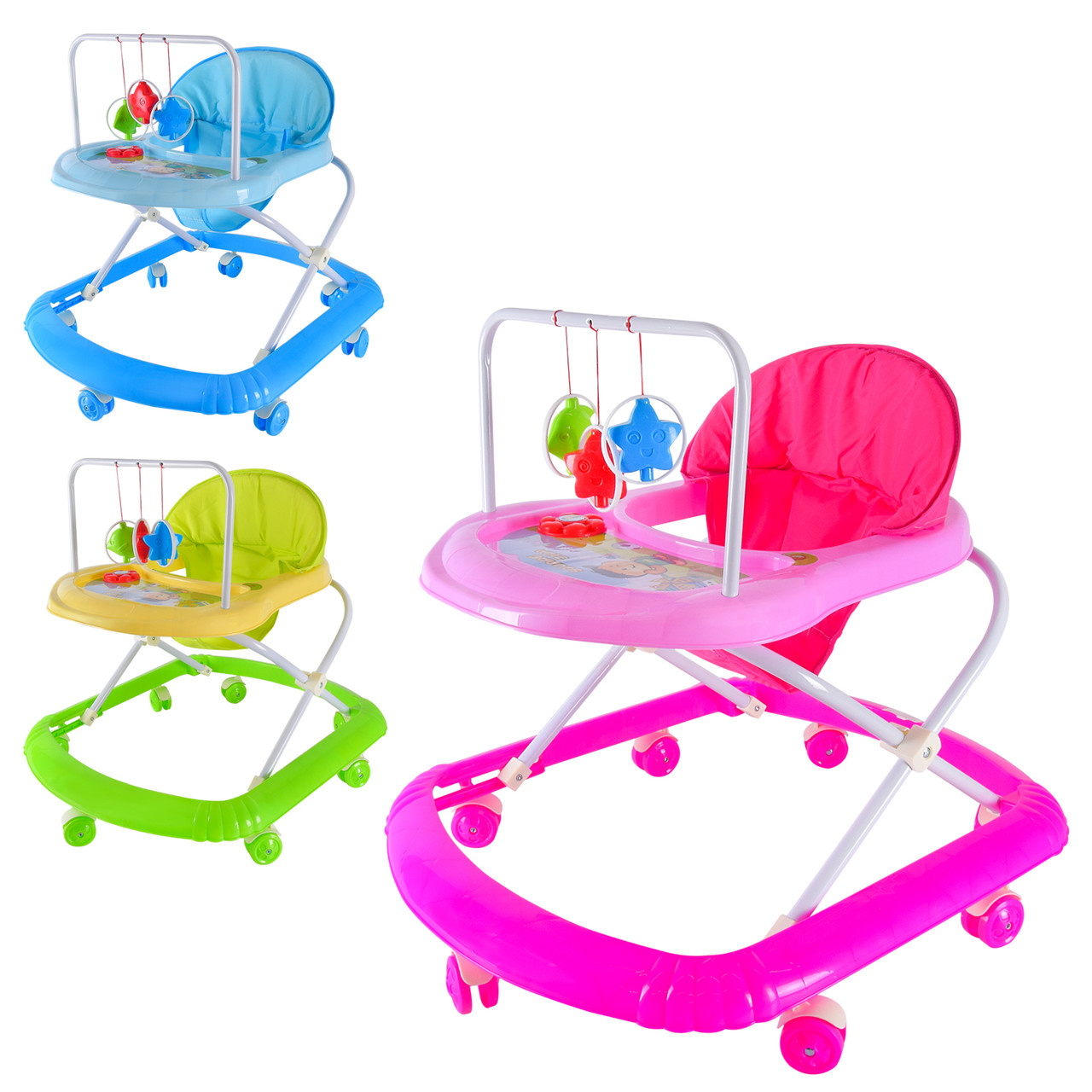 Ходунки дитячі BW2458 з брязкальцями, 3 кольори, фото 1