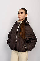 Весняна стильна куртка на дівчинку Фріда шоколад