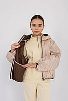 Весняна куртка для дівчинки Фріда бежево - шоколадний