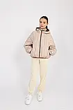 Весняна куртка для дівчинки Фріда бежево - шоколадний, фото 2