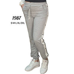 Жіночі штани сірі з білою смугою виробництва Туреччина Розміри: 42,44,46,48,50 (31120)