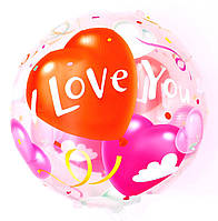 Куля фольгована коло "Love". Розмір: 18"(45см.)