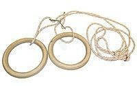 Кільця гімнастичні підвісні UR R-4458 (канат-капрон d-10мм, кільце-фанера d-24см, р-р 28х30мм)