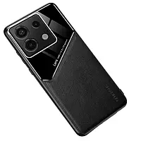 Бізнес чохол бампер GENEROUS для Xiaomi Poco X6 Pro зі скла і штучної шкіри
