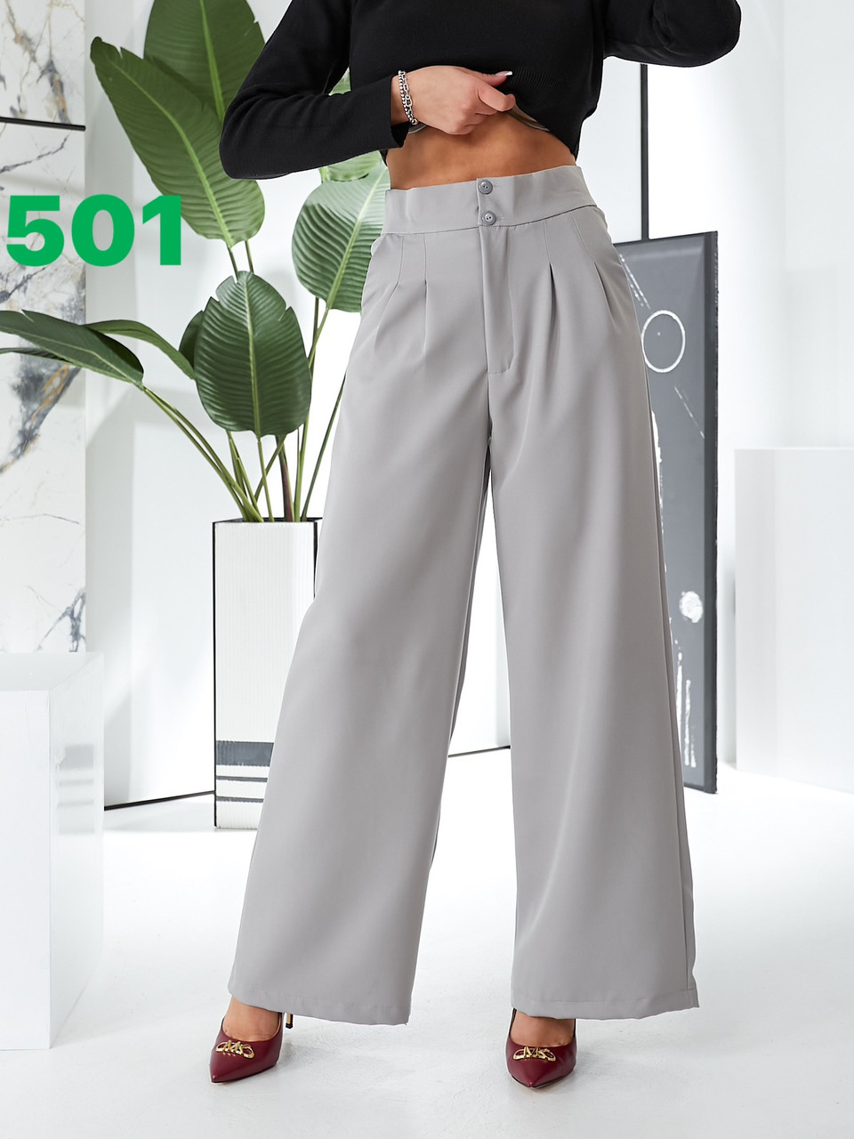 Жіночі повсякденні брюки кльош з кишенями. Розміри 42-42-44-44-46, Україна, фото 1