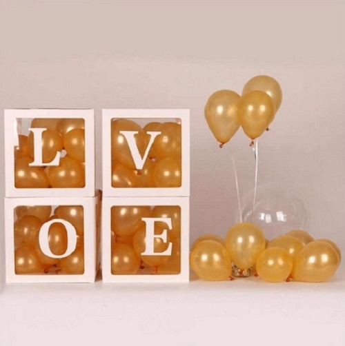 Набір коробок LOVE 4 шт для повітряних куль БІЛІ