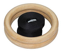 Кільця гімнастичні для Кроссфита (стрічки-нейлон l-4,5 м, кільце-дерево d-23,5 см)