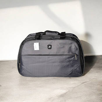 Сумка спортивна дорожня містка 56*34 см довгим ремінцем у різних кольорах Luna Сірий