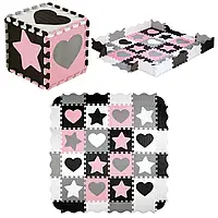 Розвивальний килимок манеж-пазл Nils Fun MD03 140x140см 36 елементів PINK