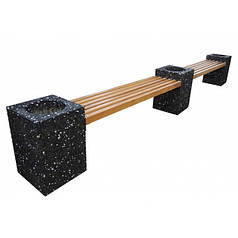 Лавка вулична «Квітник» подвійна, лава з бетону